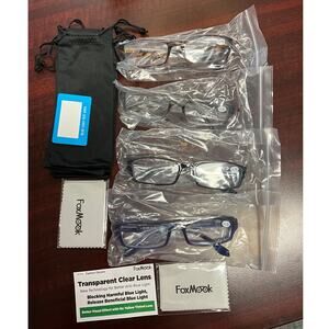 NWOT Fox Mook 4-Pk Reading Glasses 1.75,  Blue Light Proof Lens